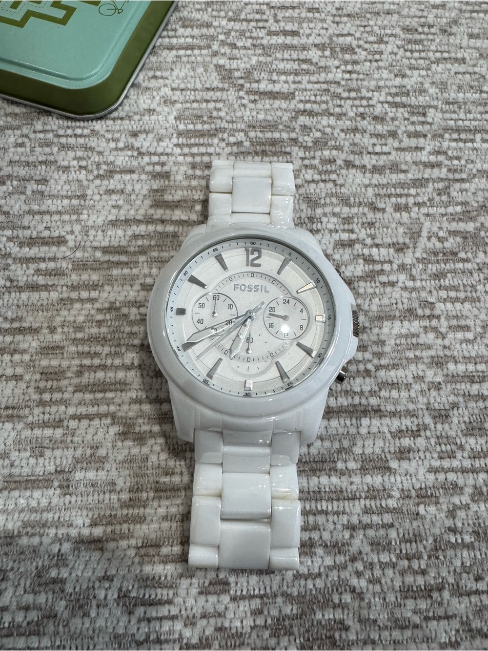 Fossil White Ceramic Chronograph Bracelet Watch - Picture 3 of 3